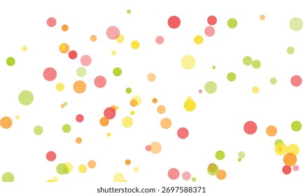 Farbige Blasen, die zufällig auf weißem Hintergrund schweben Feierliches Design