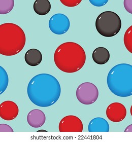 Colorful bubbles on blue background