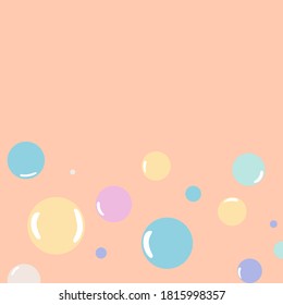 Colorful bubbles on orange background