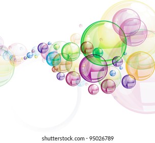 Colorful bubbles on white