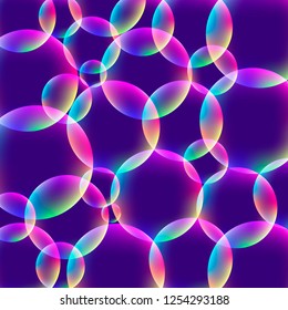 Colorful bubbles at purple background