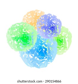 Colorful bubbles. Colorful round shapes abstract background. Watercolor Circles, Dots.