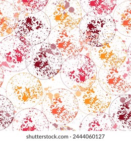 Colorful bubbles seamless pattern watercolor texture cute illustration party celebrate print Seamless texture of spots, dots and circles for your design.