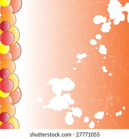 Colorful Bubbles in a series design with grunge scratches