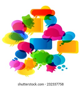 colorful bubbles speech