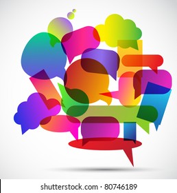 Colorful bubbles for speech