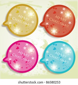 Colorful bubbles for speech. Christmas design