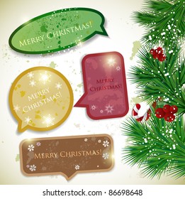 Colorful bubbles for speech. Christmas design