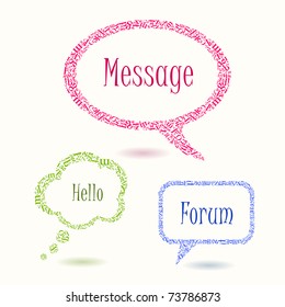 colorful bubbles speech letters. vector illustration