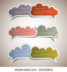 Colorful bubbles for speech. Vector set
