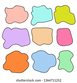 Colorful bubbles thought. Speech symbol. hand-drawn. 