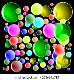 Colorful bubbles of various sizes vector format