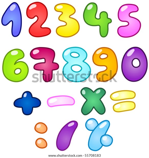 Colorful Bubbleshaped Numbers Set Stock Vector (Royalty Free) 55708183 ...