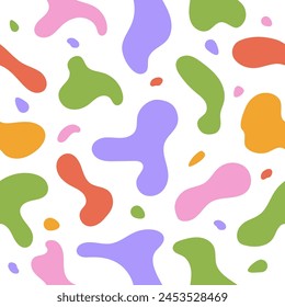 Colorful bubbly shapes. Abstract seamless pattern. Modern and trendy vector illustration.