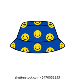 Colorful bucket hat vector digital illustration
in cute and simple style 