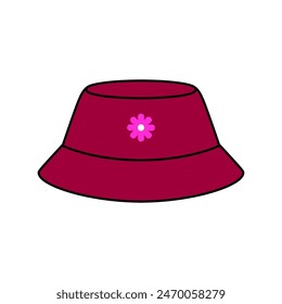 Colorful bucket hat vector digital illustration
in cute and simple style 