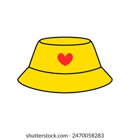 Colorful bucket hat vector digital illustration
in cute and simple style 