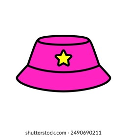 Colorful bucket hat vector digital illustration
in cute and simple style 