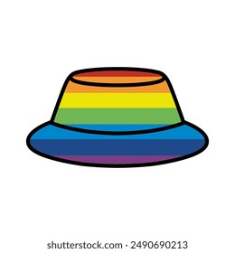 Colorful bucket hat vector digital illustration
in cute and simple style 