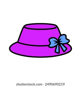 Colorful bucket hat vector digital illustration
in cute and simple style 