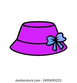 Colorful bucket hat vector digital illustration
in cute and simple style 