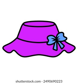 Colorful bucket hat vector digital illustration
in cute and simple style 