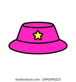 Colorful bucket hat vector digital illustration
in cute and simple style 