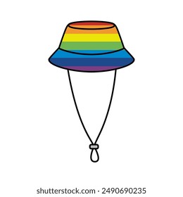 Colorful bucket hat vector digital illustration
in cute and simple style 