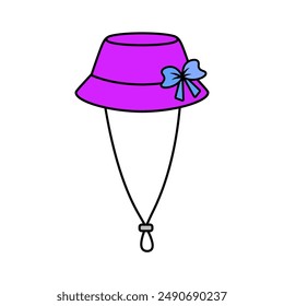 Colorful bucket hat vector digital illustration
in cute and simple style 