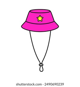 Colorful bucket hat vector digital illustration
in cute and simple style 