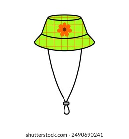 Colorful bucket hat vector digital illustration
in cute and simple style 