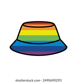 Colorful bucket hat vector digital illustration
in cute and simple style 