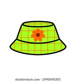 Colorful bucket hat vector digital illustration
in cute and simple style 