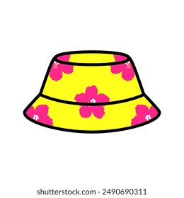 Colorful bucket hat vector digital illustration
in cute and simple style 