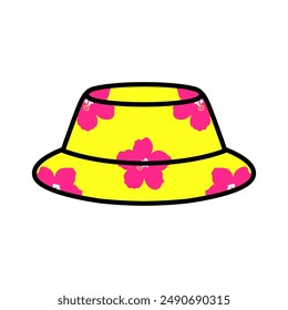 Colorful bucket hat vector digital illustration
in cute and simple style 