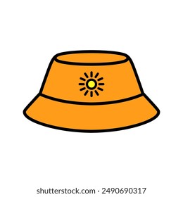 Colorful bucket hat vector digital illustration
in cute and simple style 