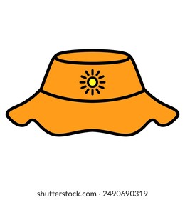 Colorful bucket hat vector digital illustration
in cute and simple style 