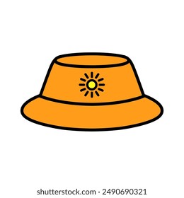 Colorful bucket hat vector digital illustration
in cute and simple style 