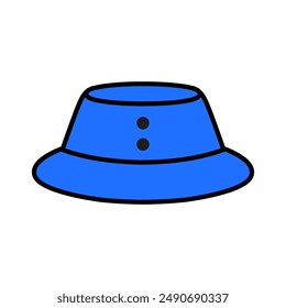 Colorful bucket hat vector digital illustration
in cute and simple style 