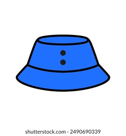 Colorful bucket hat vector digital illustration
in cute and simple style 