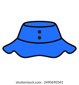 Colorful bucket hat vector digital illustration
in cute and simple style 