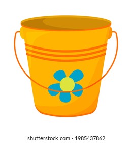 Colorful bucket illustration isolated on white background