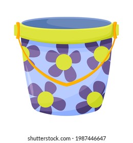 Colorful bucket illustration isolated on white background