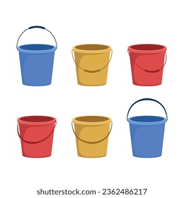 Colorful Buckets premium vector illustration
