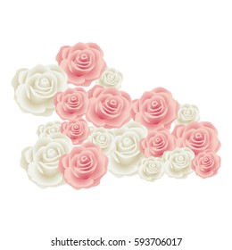 colorful bud roses floral design vector illustration