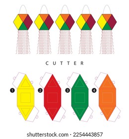 Colorful Buddhist Vesak Lantern Cutter