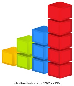 Colorful Building Blocks On White Background