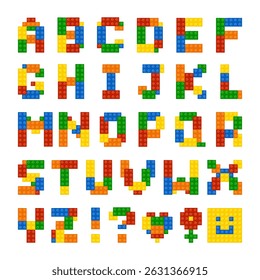 Colorful building blocks toy alphabet shape clip art