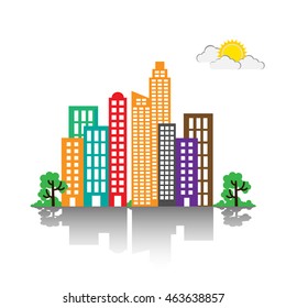 Colorful Building and City. Abstract City scene