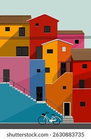 colorful building houses illustration design vector art